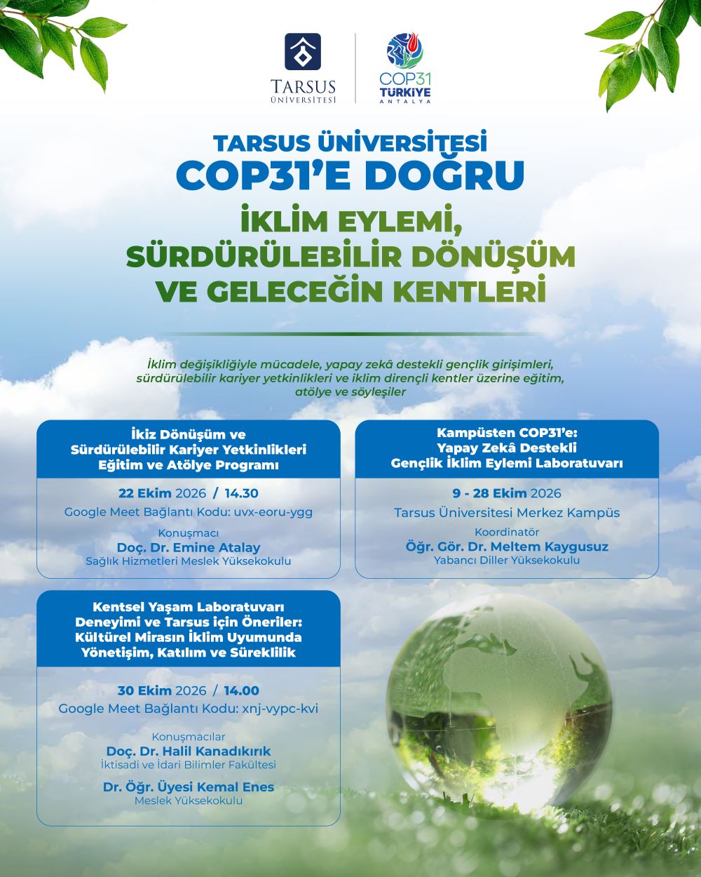 Kampüsten COP31’e: Yapay Zekâ Destekli Gençlik İklim Eylemi Laboratuvarı